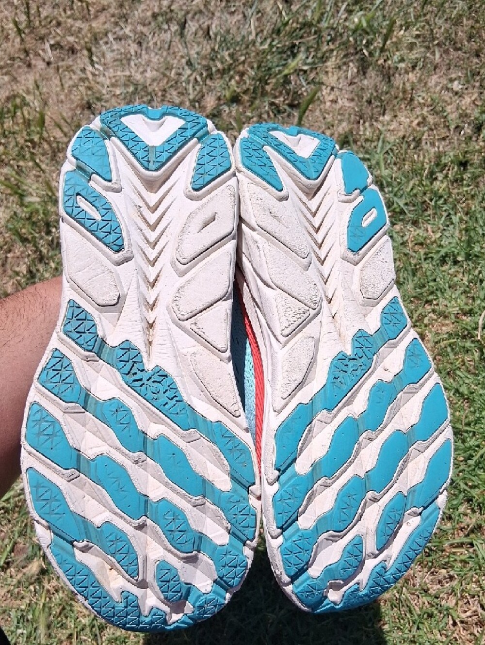 Hoka One One Women's Running Shoes - Aqua with Coral and White - Picture 12 of 13